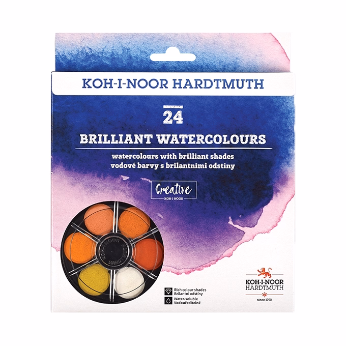 Vízfesték KOH-I-NOOR brilliant aquarell kerek 24 darabos