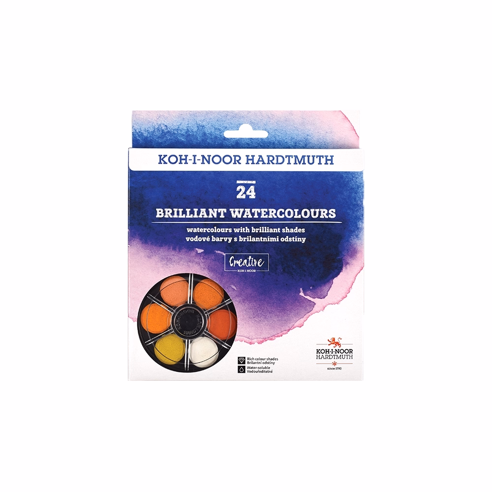 Vízfesték KOH-I-NOOR brilliant aquarell kerek 24 darabos
