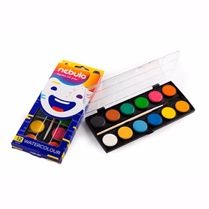 Vízfesték NEBULO 28 mm ajándék ecsettel 12 darabos