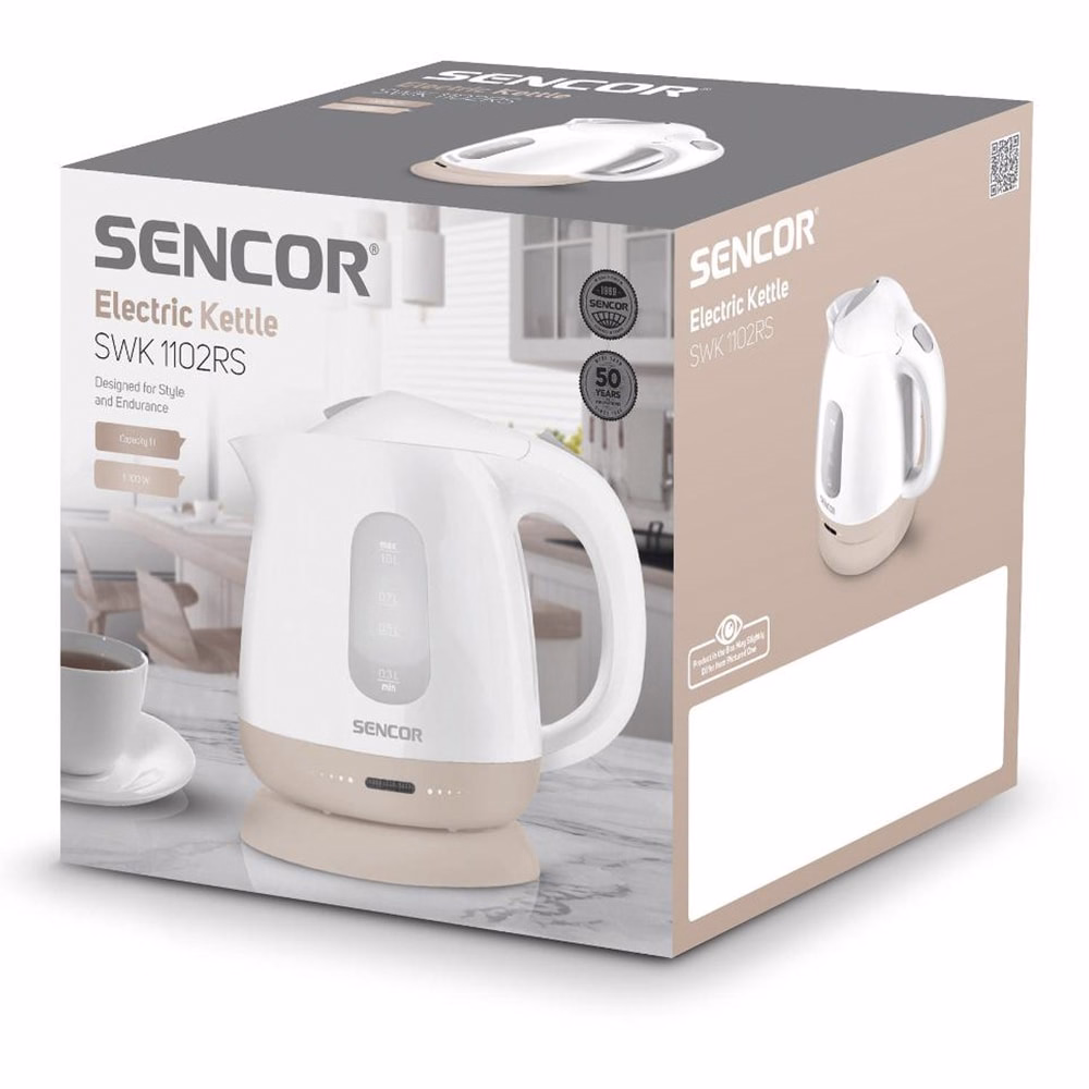 Vízforraló SENCOR SWK 1102WH 1100W 1 liter fehér/barna