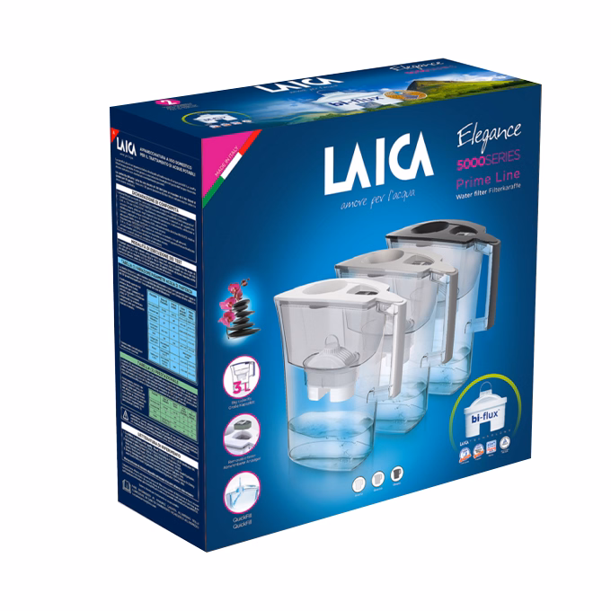 Vízszűrő kancsó LAICA Prime Line Elegance Ivory fehér elektronikus kijelzővel