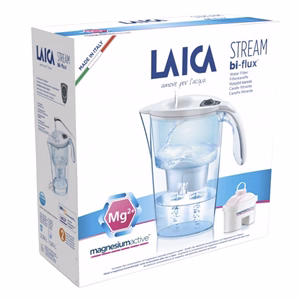 Vízszűrő kancsó LAICA Stream Line fehér mechanikus kijelző + 1 db magnezium active bi-flux szűrőbetét