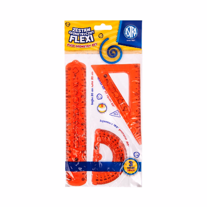 Vonalzókészlet ASTRA hajlékony szögmérővel 3 darabos