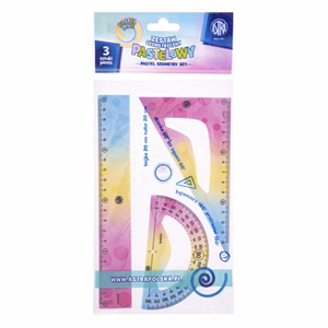 Vonalzókészlet ASTRA ombre szögmérővel 3 darabos