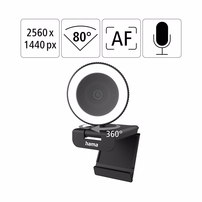 Webkamera HAMA C-800 Pro USB 1440p + távirányító fekete