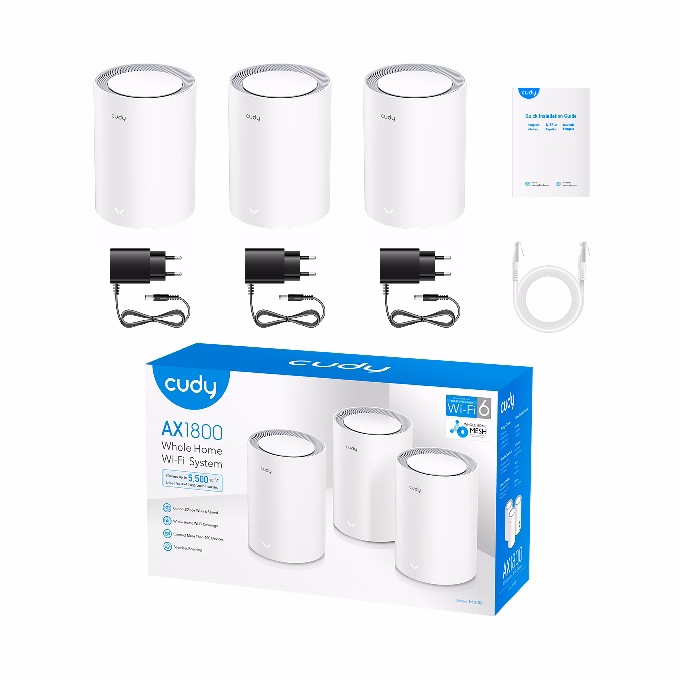 Wi-Fi mesh router CUDY AX1800 WiFi 6 3 darabos
