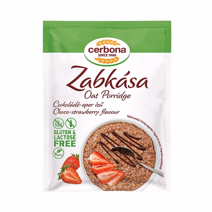 Zabkása CERBONA Gluténmentes csokoládés-epres 50 g Zabkása CERBONA Gluténmentes csokoládés-epres 50 g