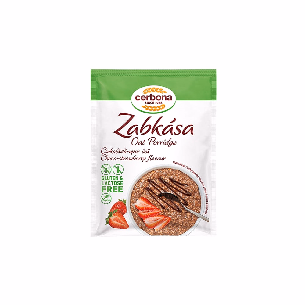 Zabkása CERBONA Gluténmentes csokoládés-epres 50 g Zabkása CERBONA Gluténmentes csokoládés-epres 50 g