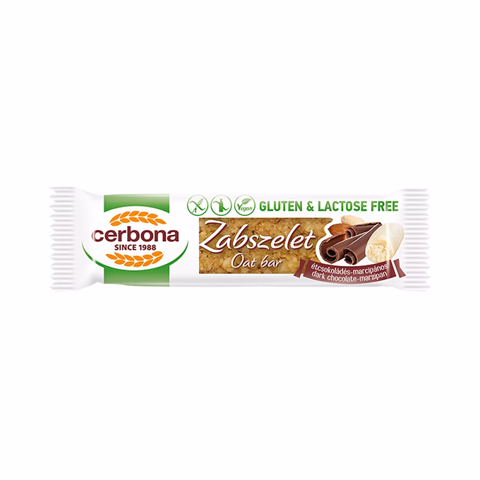 Zabszelet CERBONA étcsokoládés marcipános gluténmentes 40 g
