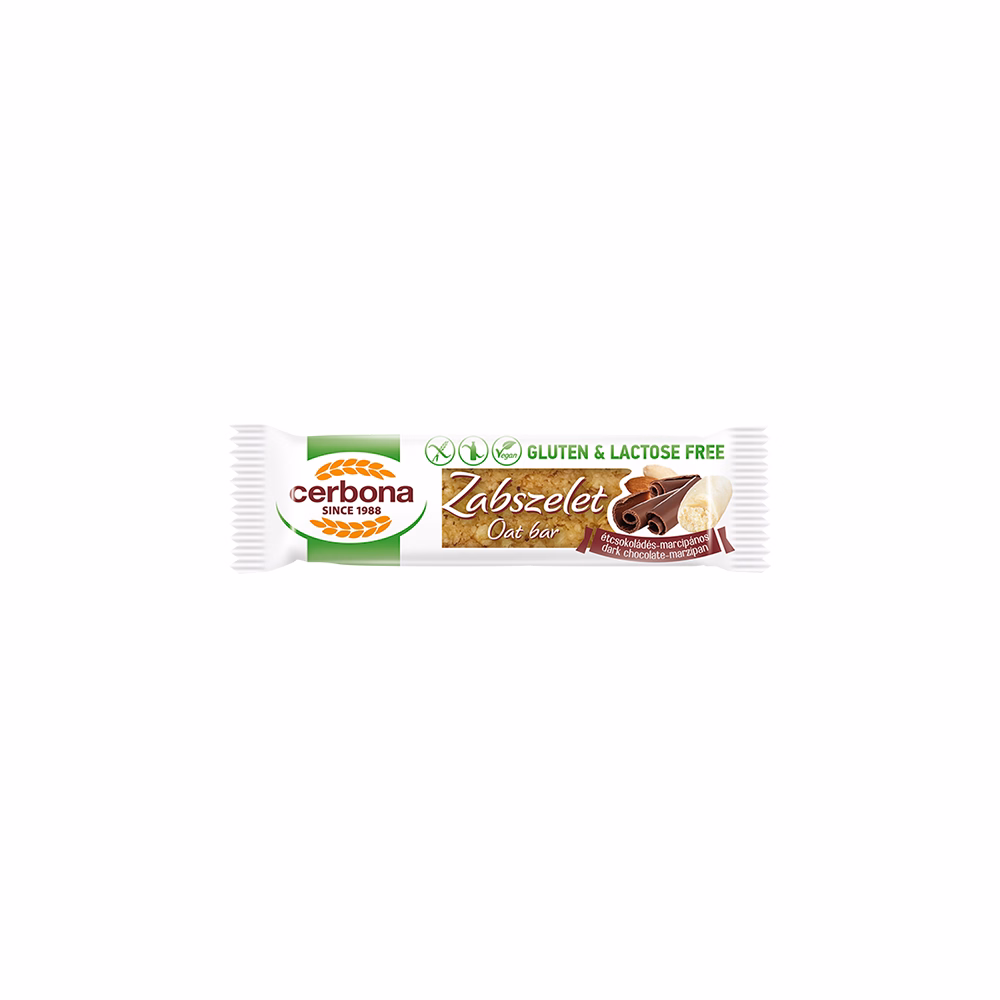 Zabszelet CERBONA étcsokoládés marcipános gluténmentes 40 g