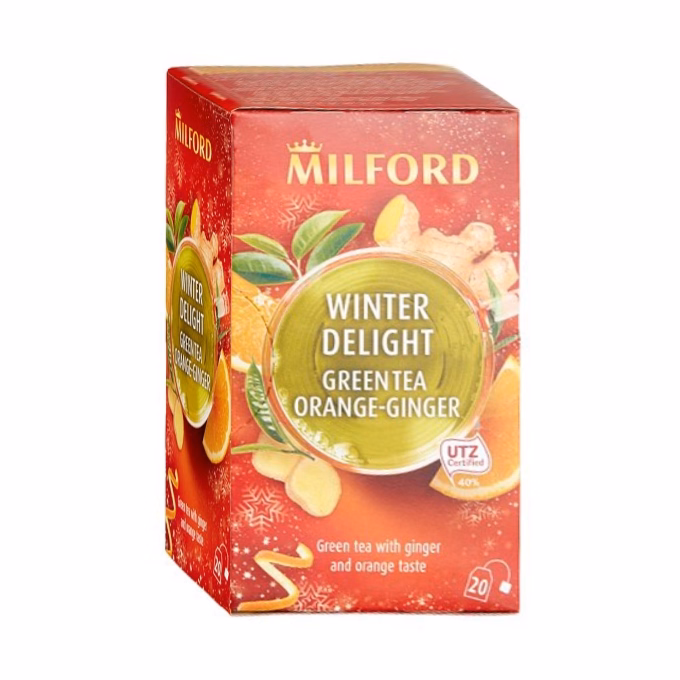 Zöld tea MILFORD Winter Delight narancs és gyömbér 20 filter/doboz