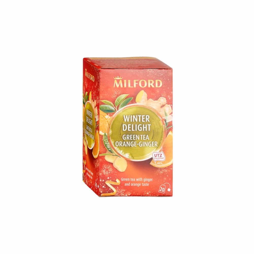 Zöld tea MILFORD Winter Delight narancs és gyömbér 20 filter/doboz