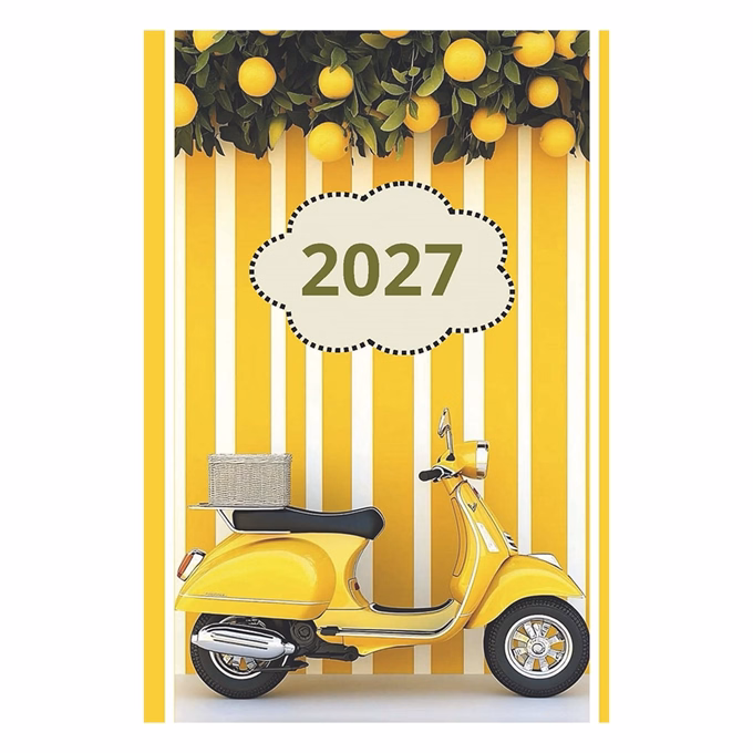 Zsebnaptár ALISCA 7 napos álló fehér lapos papírborítás vegyes 2027