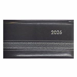 Zsebnaptár ALISCA Rebel varrott fekvő fehér lapos szürke 2026.