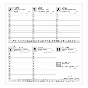 Zsebnaptár ALISCA fekvő fehér lapos prémium 2026. Zsebnaptár ALISCA fekvő fehér lapos prémium 2026.