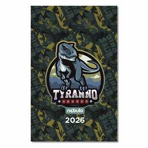 Zsebnaptár NEBULO A/6 heti papírborítós Dino 2026.
