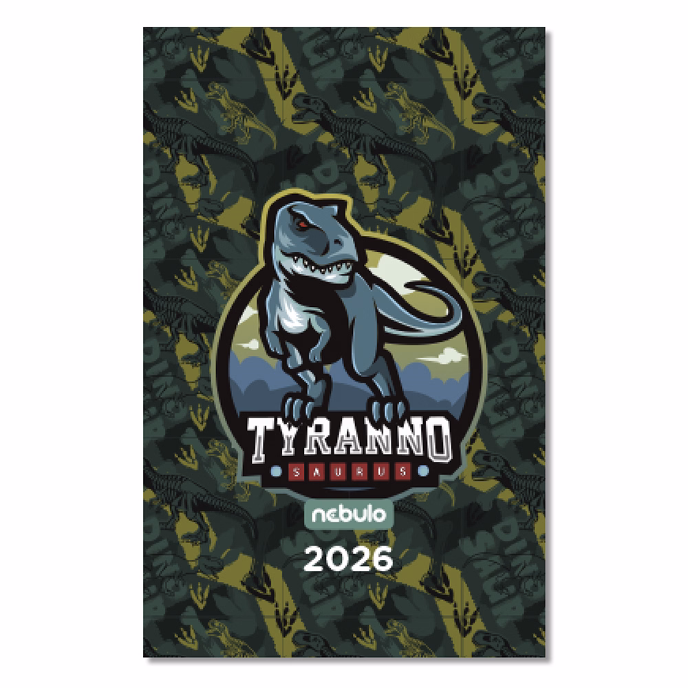 Zsebnaptár NEBULO A/6 heti papírborítós Dino 2026.