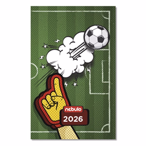 Zsebnaptár NEBULO A/6 heti papírborítós Football 2026.