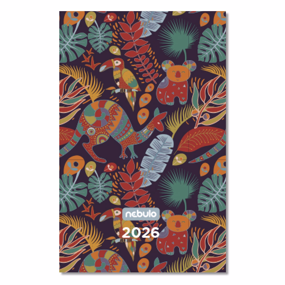 Zsebnaptár NEBULO A/6 heti papírborítós Jungle 2026.