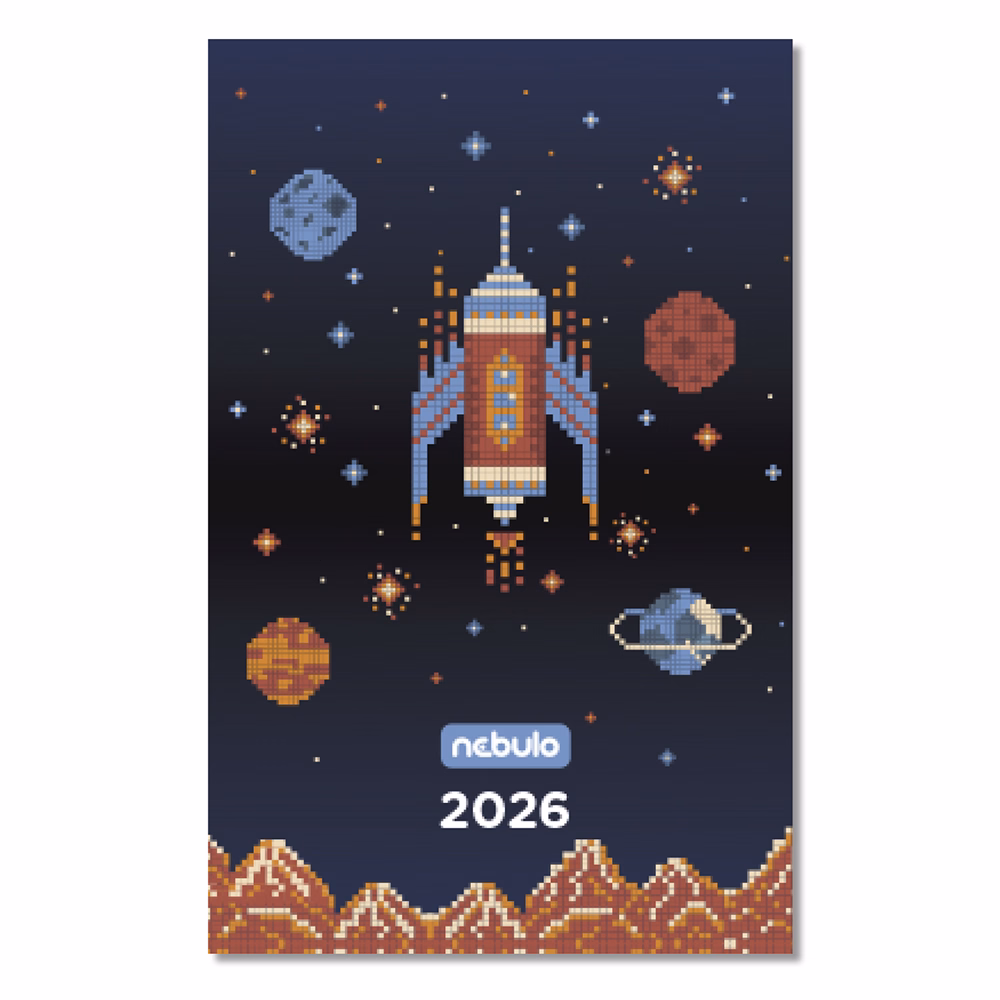 Zsebnaptár NEBULO A/6 heti papírborítós Space Game 2026.