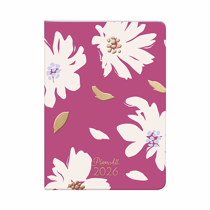 Zsebnaptár PLANALL B/6 heti álló fehér lapos aranyozott Fall 2026.