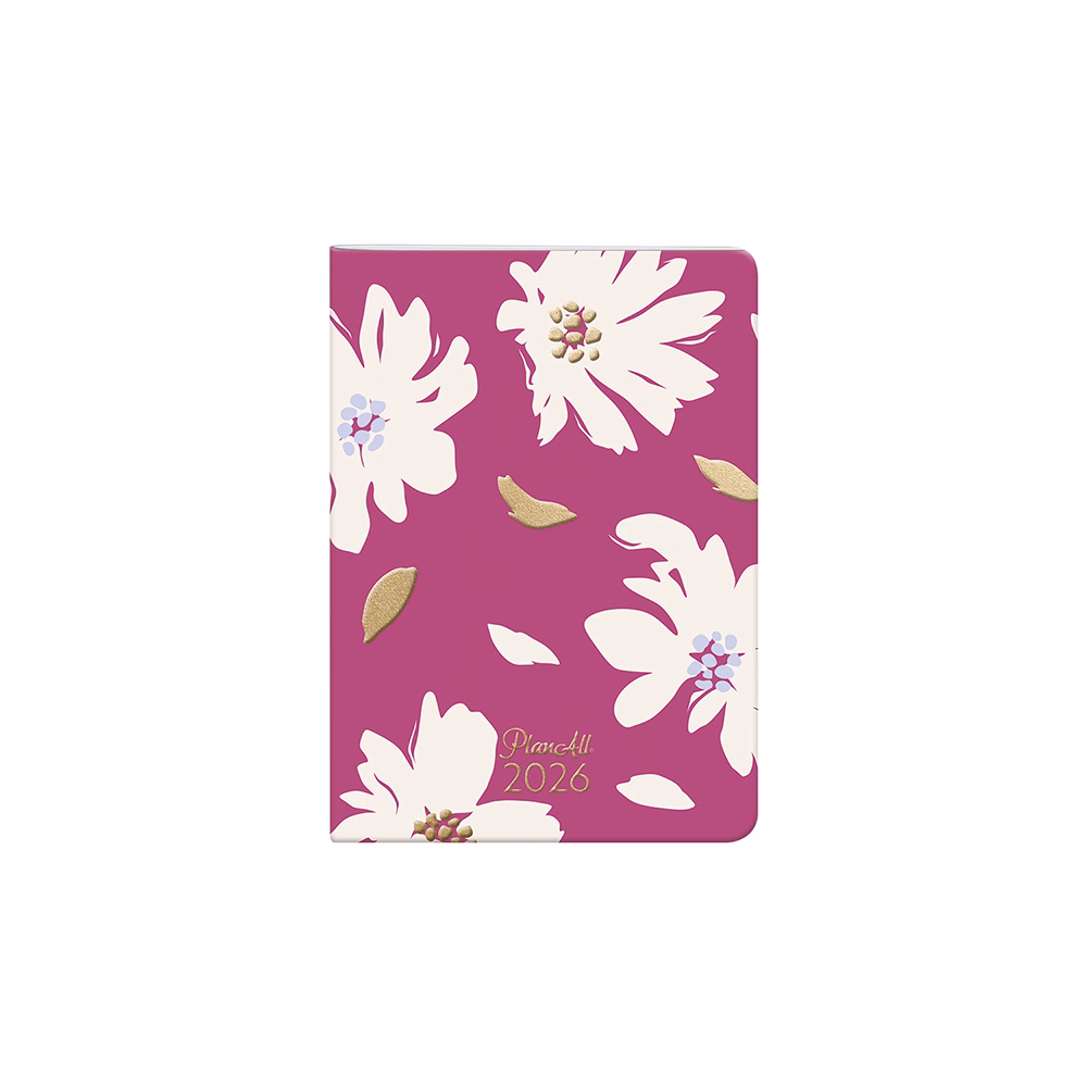 Zsebnaptár PLANALL B/6 heti álló fehér lapos aranyozott Fall 2026.