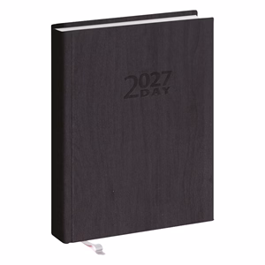 Zsebnaptár REALSYSTEM 2 Day B/6 kétnapos álló fehér lapos Grafit 2027