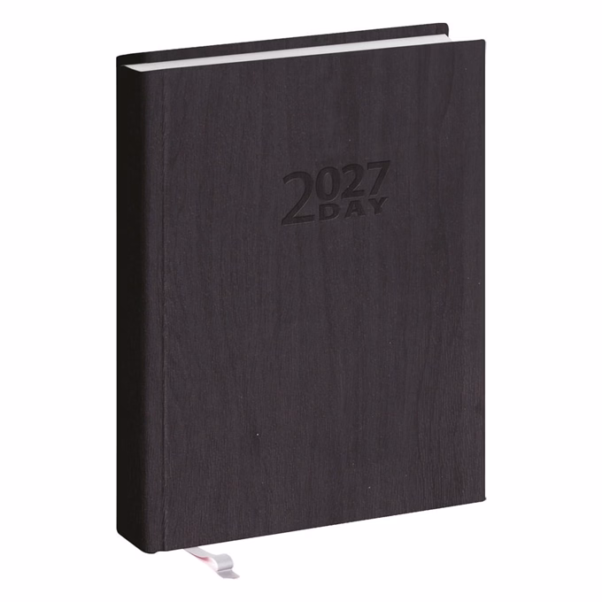 Zsebnaptár REALSYSTEM 2 Day B/6 kétnapos álló fehér lapos Grafit 2027