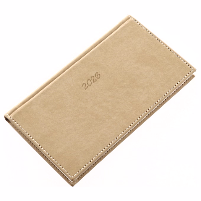 Zsebnaptár REALSYSTEM Bolero fekvő sárga lapos drapp 2026.