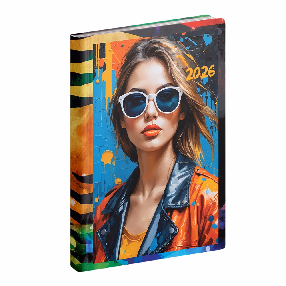 Zsebnaptár REALSYSTEM Fiestina B/6 álló fehér lapos Face 2026.