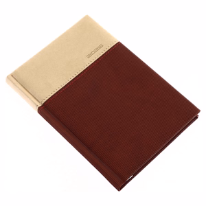 Zsebnaptár REALSYSTEM Lux B/6 álló fehér lapos barna 2026.