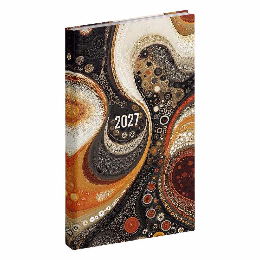 Zsebnaptár REALSYSTEM Picture álló fehér lapos Absztrakt 2027