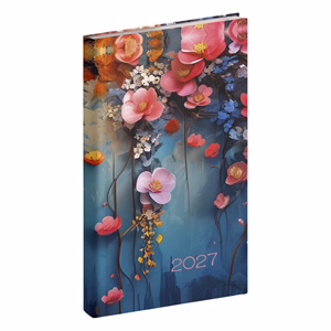 Zsebnaptár REALSYSTEM Picture álló fehér lapos Floral 2027