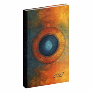 Zsebnaptár REALSYSTEM Picture álló fehér lapos Mandala 2027