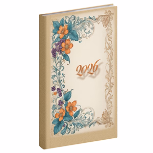 Zsebnaptár REALSYSTEM Picture álló fehér lapos Vintage 2026.