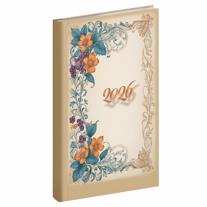 Zsebnaptár REALSYSTEM Picture álló fehér lapos Vintage 2026.