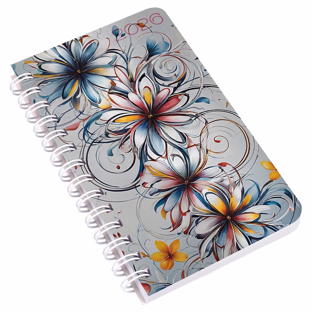 Zsebnaptár REALSYSTEM SP3 spirál mini 78x128mm heti fehér lapos absztrakt  2026. Zsebnaptár REALSYSTEM SP3 spirál mini 78x128mm heti fehér lapos absztrakt  2026.