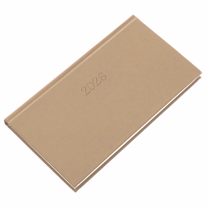 Zsebnaptár REALSYSTEM Standard fekvő fehér lapos drapp 2026.