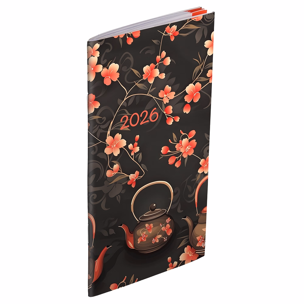 Zsebnaptár REALSYSTEM zsebirka álló fehér lapos Teavirág 2026. Zsebnaptár REALSYSTEM zsebirka álló fehér lapos Teavirág 2026.