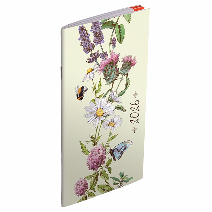 Zsebnaptár REALSYSTEM zsebirka álló fehér lapos herbárium 2026.