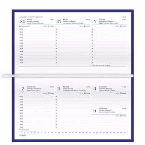Zsebnaptár TOPTIMER Traditional T030 fekvő fehér lapos bézs 2026.