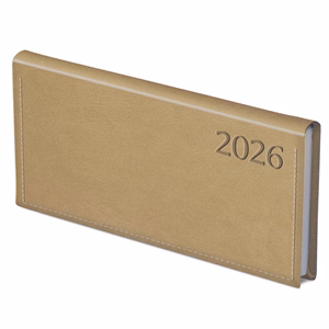 Zsebnaptár TOPTIMER Traditional T030 fekvő fehér lapos bézs 2026.