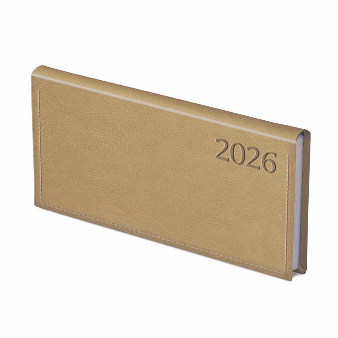 Zsebnaptár TOPTIMER Traditional T030 fekvő fehér lapos bézs 2026.