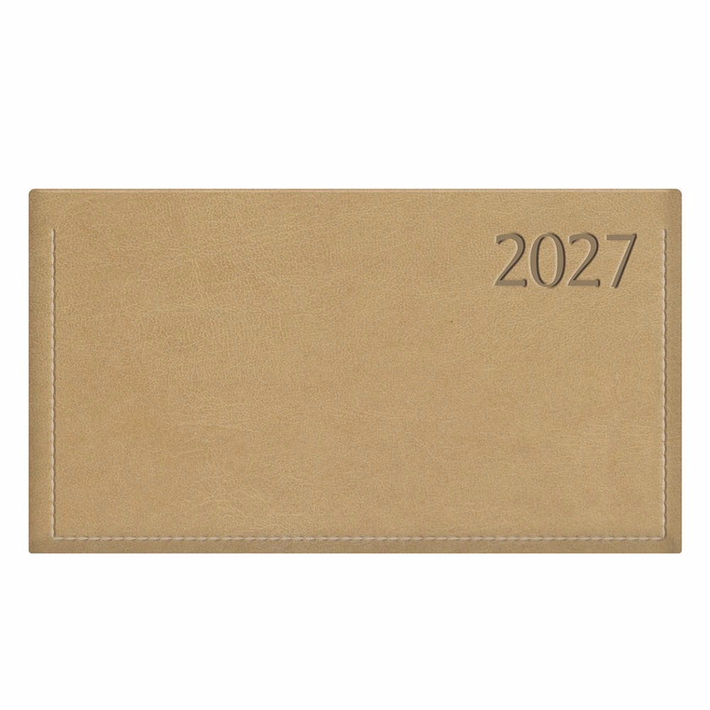 Zsebnaptár TOPTIMER Traditional T030 fekvő fehér lapos bézs 2027