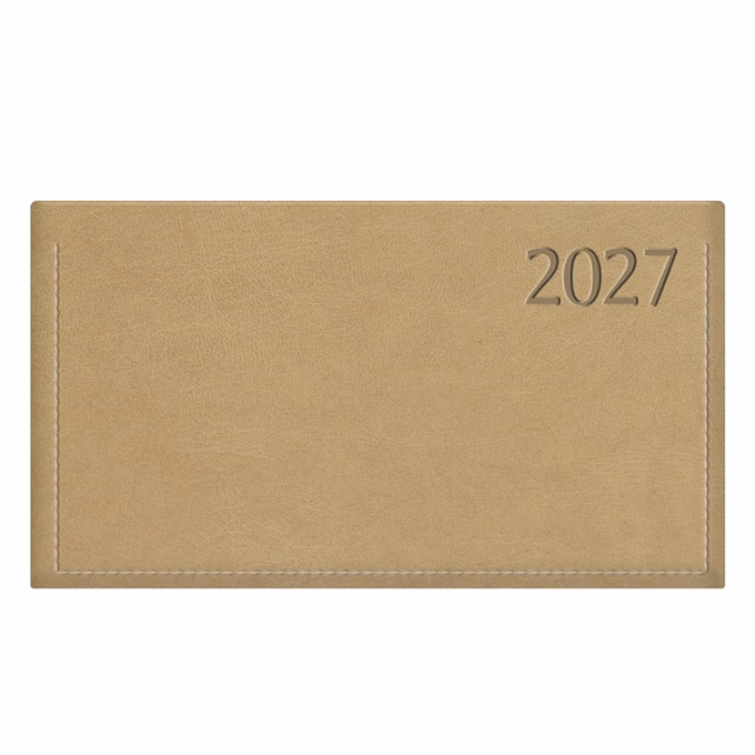 Zsebnaptár TOPTIMER Traditional T030 fekvő fehér lapos bézs 2027