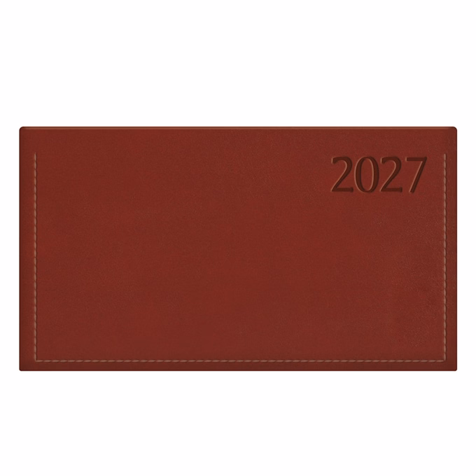 Zsebnaptár TOPTIMER Traditional T030 fekvő fehér lapos bordó 2027
