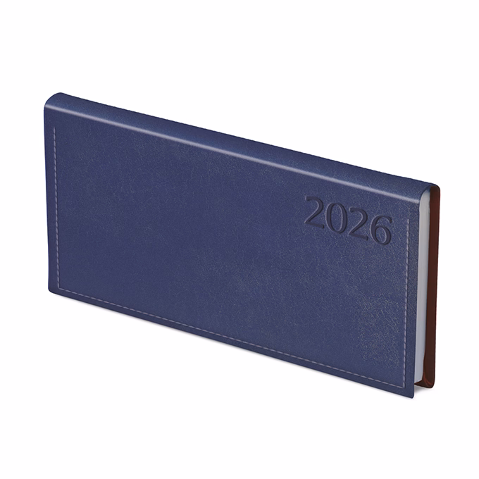 Zsebnaptár TOPTIMER Traditional T030 fekvő fehér lapos kék 2026.