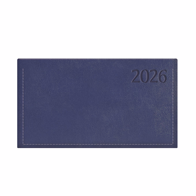 Zsebnaptár TOPTIMER Traditional T030 fekvő fehér lapos kék 2026.