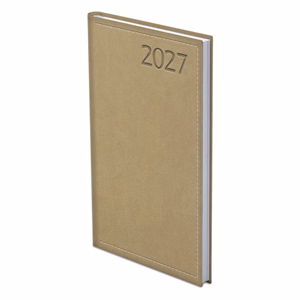 Zsebnaptár TOPTIMER Traditional T035 álló fehér lapos bézs 2027