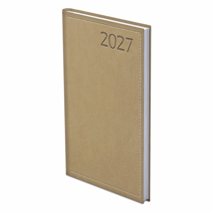 Zsebnaptár TOPTIMER Traditional T035 álló fehér lapos bézs 2027